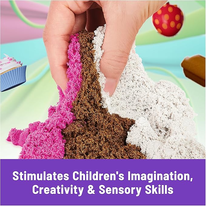 Kinetic Sand Scents, Ice Cream Treats Playset with 3 Colors Scented Play Sand & 6 Tools, Sensory Toys for Kids Ages 3 and up