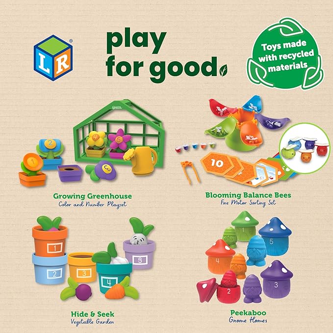 Learning Resources Peekaboo Gnome Homes , Preschool Learning Activities, Toddler Learning Toys, Montessori Toys, Sustainable Toys, Easter Toys, Ages 18 Month+,15 Pieces