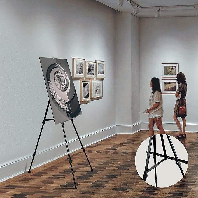 Artify Easel for Painting, Double-Tier Easel Stand, Adjustable Height from 22-66 Inches, Tripod for Painting and Display with Carrying Bag, 66 Inches, Black, 2 Pack