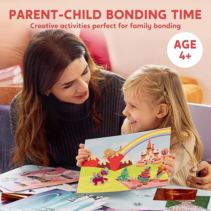 Klever Kits Foil Art Kit for Kids - Arts & Crafts Supplies, Mess Free Coloring, Foil Foam Stickers, Creative Travel Toys, Birthday Gifts for Boys & Girls Ages 4 and Up