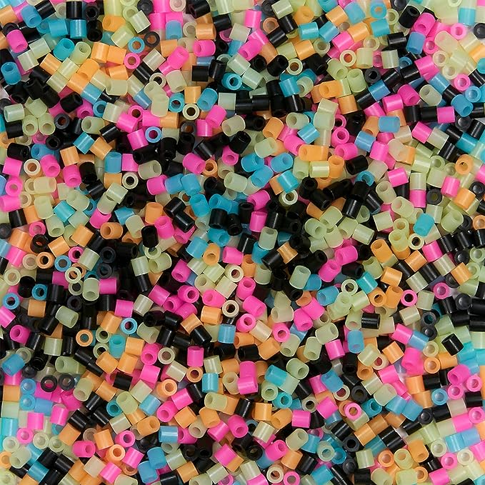 Perler Beads Glow in The Dark Multicolor Fuse Bead Bucket Kit, 5000pcs, (package may vary)
