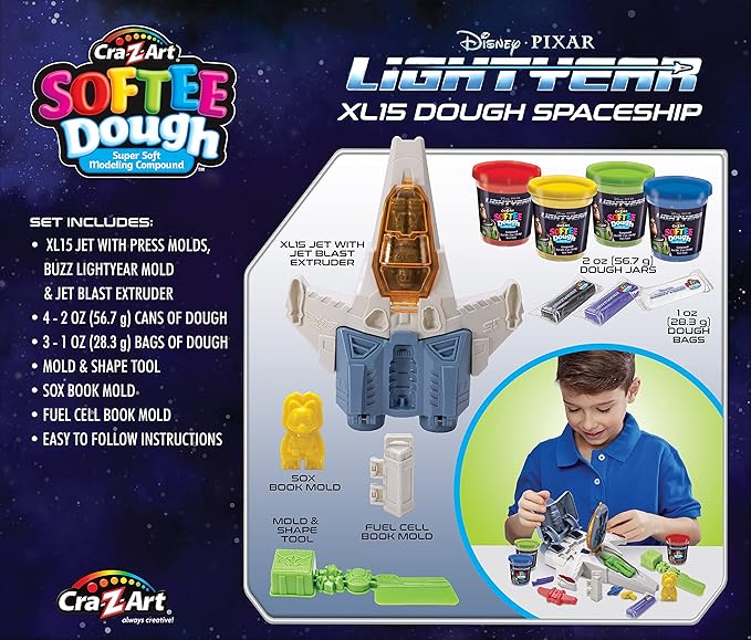 Disney Pixar Lightyear XL15 Dough Spaceship Softee Dough Modeling Dough Playset for Kids Ages 4 and Up