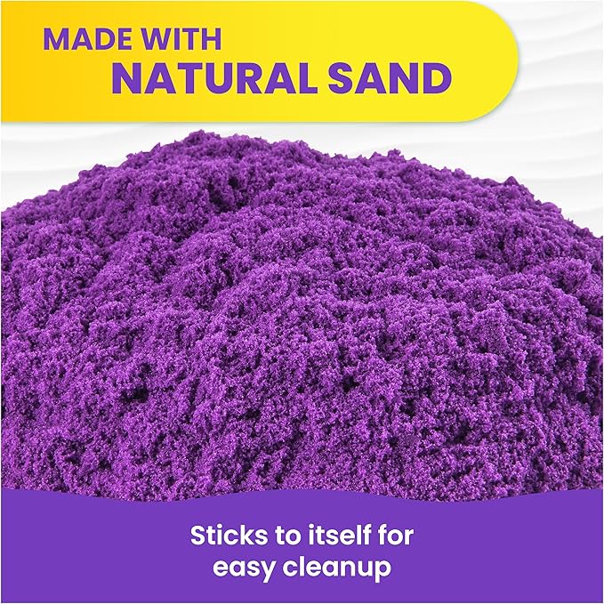 Kinetic Sand, 2.5lbs Purple Play Sand, Moldable Sensory Toys for Kids, Resealable Bag, for Ages 3 and up