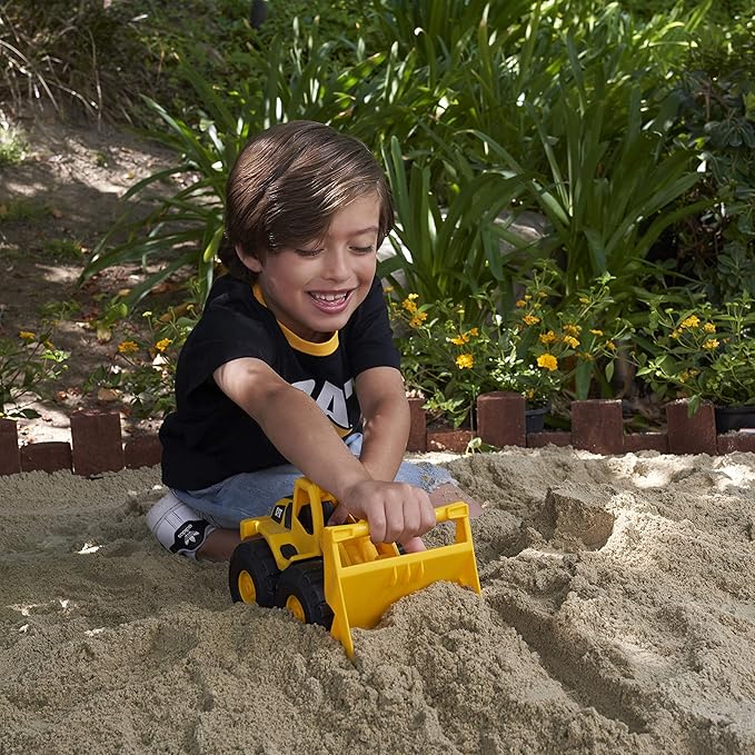 CAT Construction Toys, Construction Fleet 10" Front Loader Toy - Real Working Parts, Indoor/Outdoor, Sturdy Plastic Construction for 2+ Year Old Boys