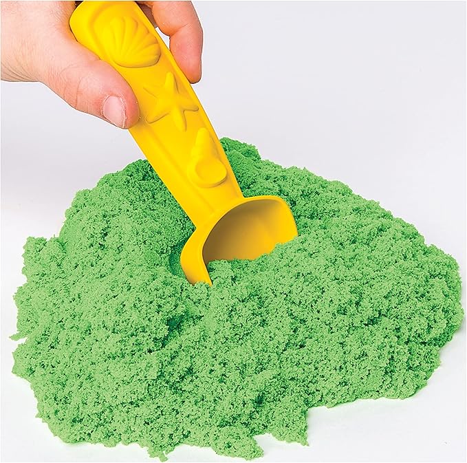 Kinetic Sand, Sandbox Playset with 1lb of Green and 3 Molds, for Ages 3 and up