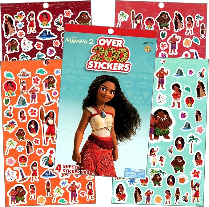 Disney Moana Coloring Books for Kids with Stickers Bundle Includes Moana Stickers, Coloring Book, and More