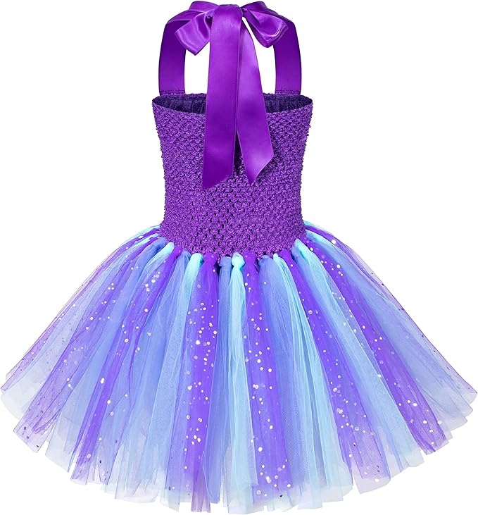 Little Mermaid Tutu Dress for Girls - Princess Mermaid Ariel Costume with Accessories