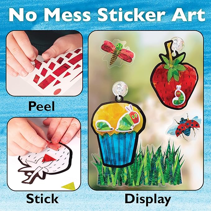 Creativity for Kids The Very Hungry Caterpillar: Sticker Suncatcher Kit - DIY Window Stickers for Toddlers from The World of Eric Carle, Preschool Arts and Crafts for Kids Ages 3-5+, Medium