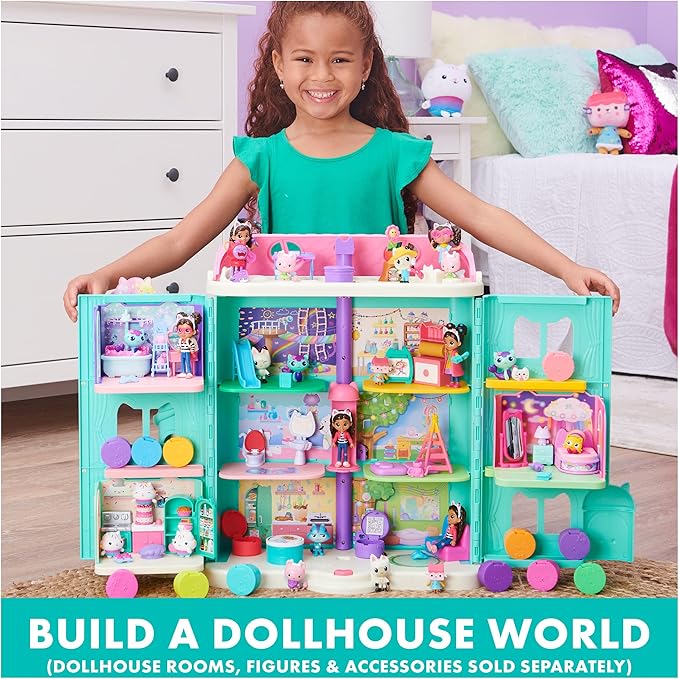 Gabby's Dollhouse, Carlita Purr-ific Play Room with Carlita Toy Car, Accessories, Furniture and Dollhouse Deliveries, Kids Toys for Ages 3 and up