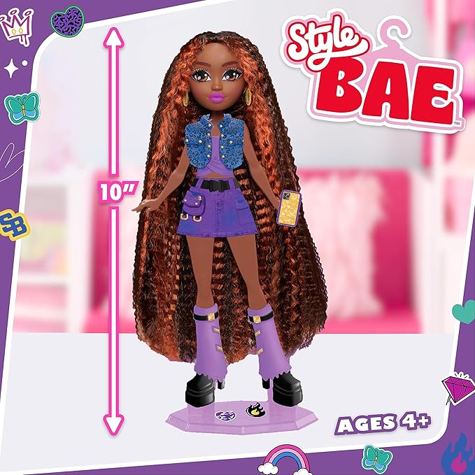 Just Play Style Bae Harper 10-Inch Fashion Doll and Accessories, 28-Pieces, Kids Toys for Ages 4 Up