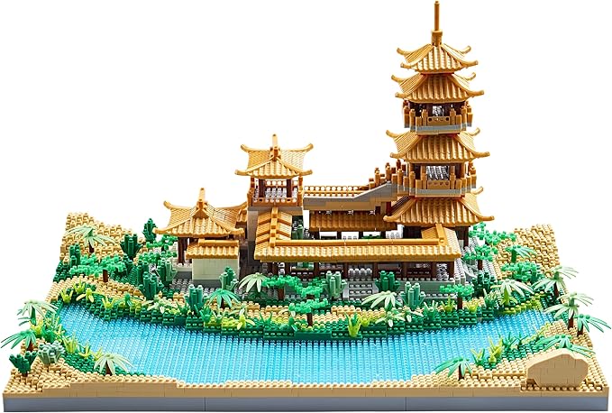 Chinese Architecture Mini Bricks Building Blocks Crescent Moon Spring Collection Model for Display Micro Block for Adults Decorative Creative Toy Present for Children Age of 14+ 3350 PCS