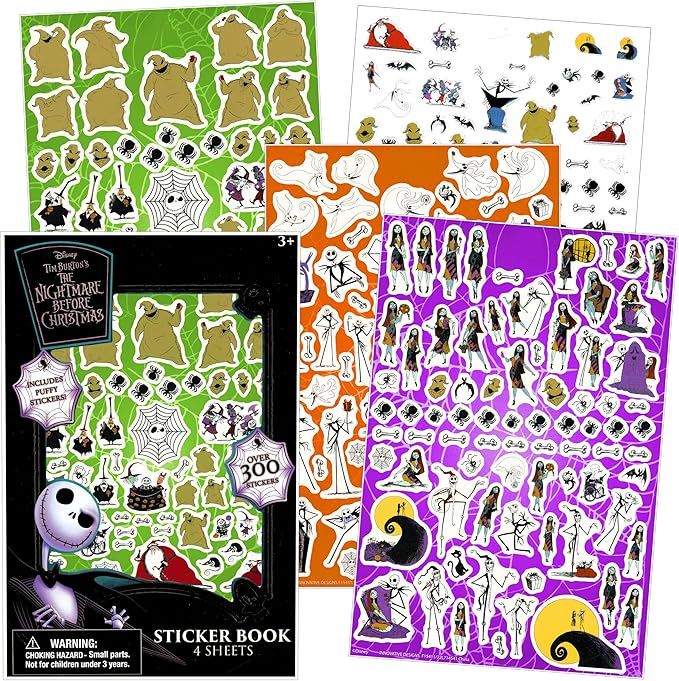 Disney Studios Nightmare Before Christmas Stickers & Door Hanger Craft Bundle - Halloween Themed