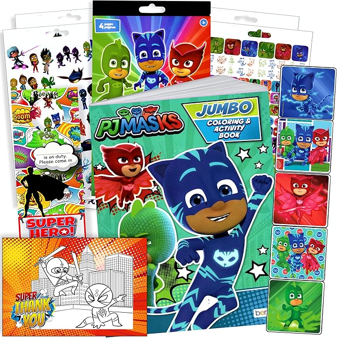 PJ Masks Coloring Book with Stickers Bundle