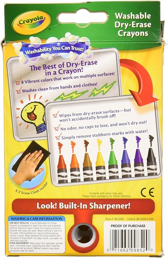 Crayola 98-5200 8CT Dry Erase Crayons (Pack of 2)