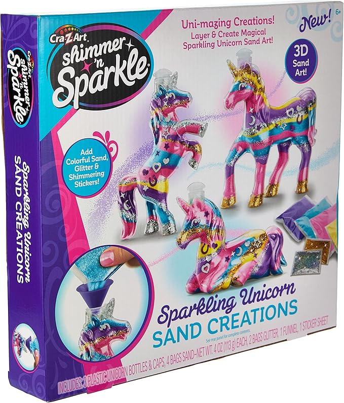 Shimmer ’n Sparkle Sparkling Unicorn Sand Art Kit for Kids for Ages 6 and Up