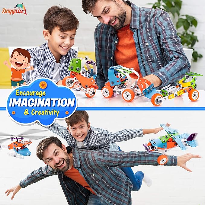 STEM Building Toy for 7-12 Years Old Boys 7-in-1 Models Kids Love to Build and Play 171Pcs Construction Set with Engineering Activity Kit Educational Toys for kids 5-7 Best Birhday Gift Toy for Kid