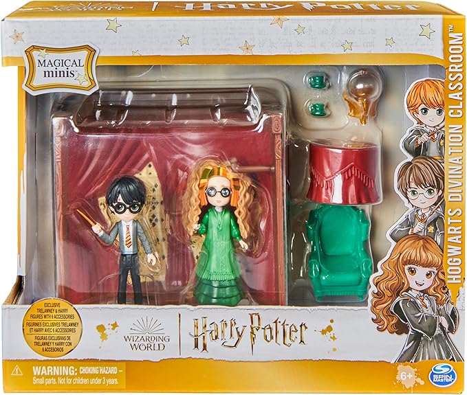Wizarding World Harry Potter, Magical Minis Hogwarts Divination Classroom, 2 Exclusive Figures and 6 Accessories, Kids Toys for Ages 6 and up