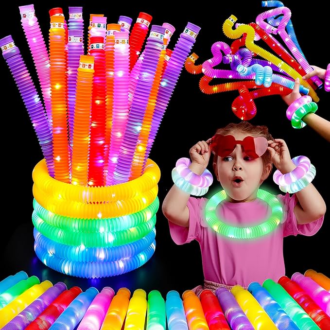 8 PCS Glow Sticks, Glow in The Dark Party Supplies, Light Up Party Favors, Glow Bracelets Necklaces, Neon Party Decorations, Valentine's Day Birthday Wedding Decorations