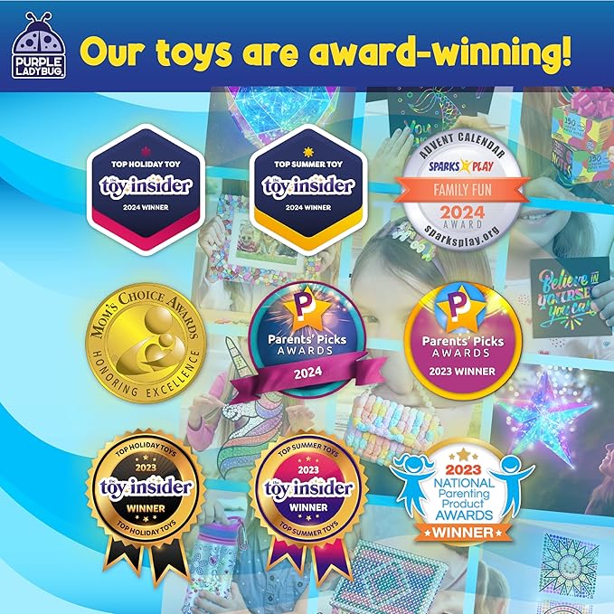 PURPLE LADYBUG Decorate Your Own Water Bottle for Boys - Crafts for Boys Ages 6-8, Birthday Gift for 5-10 Year Old Boy, Easter Gifts for Kids Boys, Valentines Day Gift