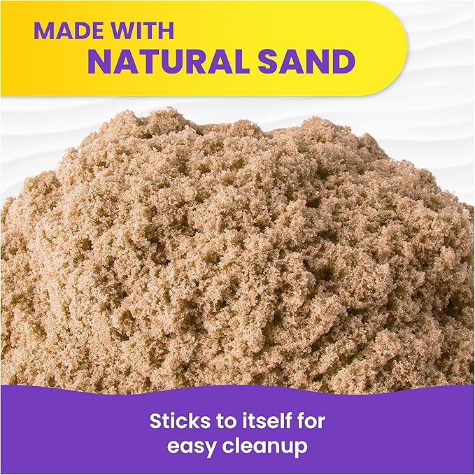 Kinetic Sand, 5.5lbs (2.5kg) Natural Brown Play Sand for Arts and Crafts, Sandbox, Moldable Sensory Toys for Kids Ages 3 and up
