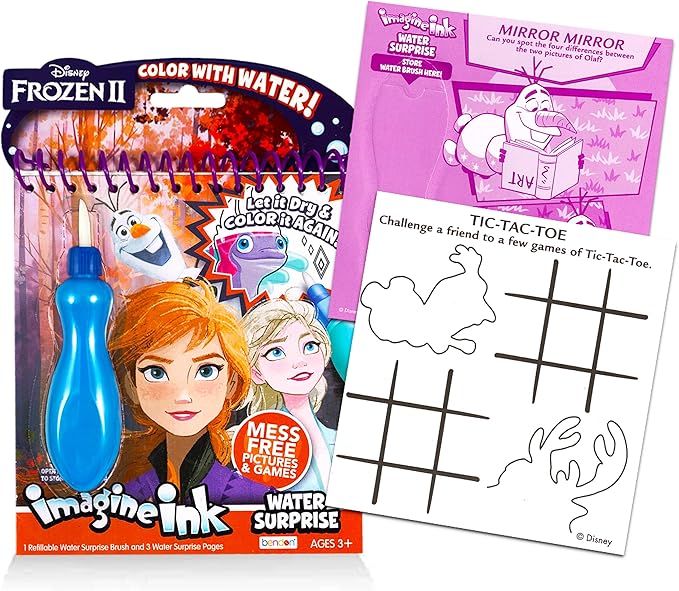 Disney Princess Paint with Water Super Set for Girls Kids Bundle ~ 3 Deluxe Paint Books with Water Surprise Brushes (Featuring Disney Princess, Disney Frozen, and Minnie Mouse)