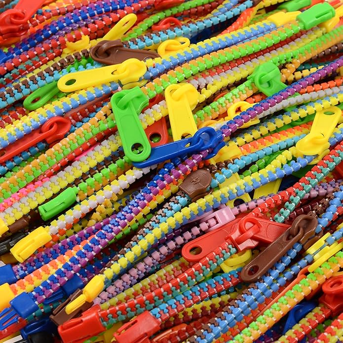 150-Pack Zipper Friendship Bracelets,7.5 Inches Fidget Friendship Bracelets for Goodie Bag Fillers