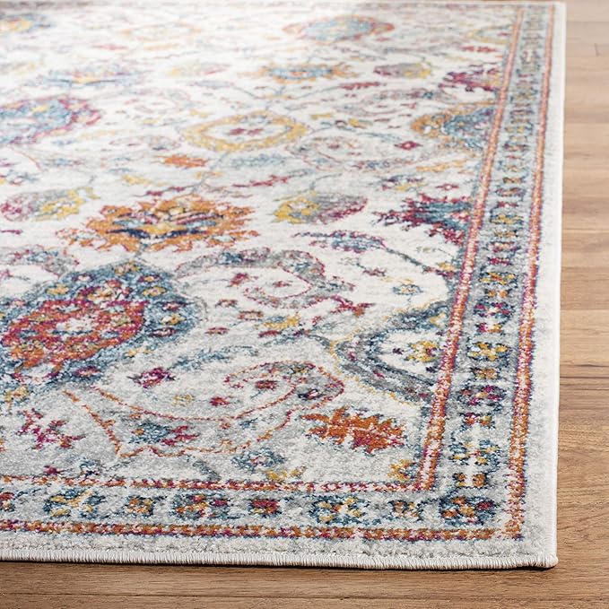 SAFAVIEH Evoke Collection 2'2" x 7' Cream / Orange EVK255B Boho Non-Shedding Living Room Entryway Foyer Hallway Bedroom Runner Rug