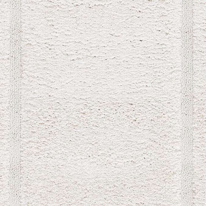 SAFAVIEH Florida Shag Collection Area Rug - 8'6" x 12', Creme & Creme, Border Design, Non-Shedding & Easy Care, 1.2-inch Thick Ideal for High Traffic Areas in Living Room, Bedroom (SG454-1111)