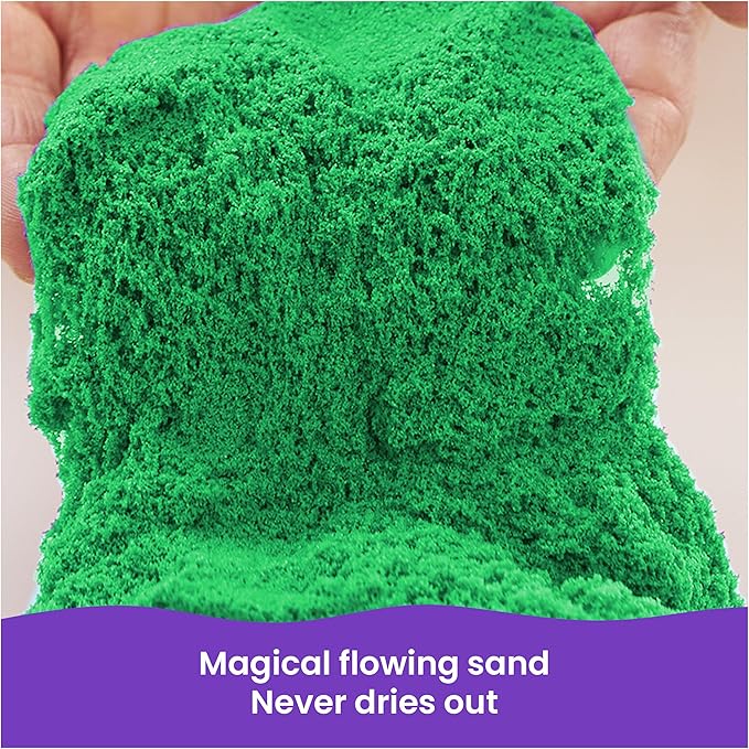 Kinetic Sand, 2.5lbs Green Play Sand, Moldable Sensory Toys for Kids, Resealable Bag, for Ages 3 and up