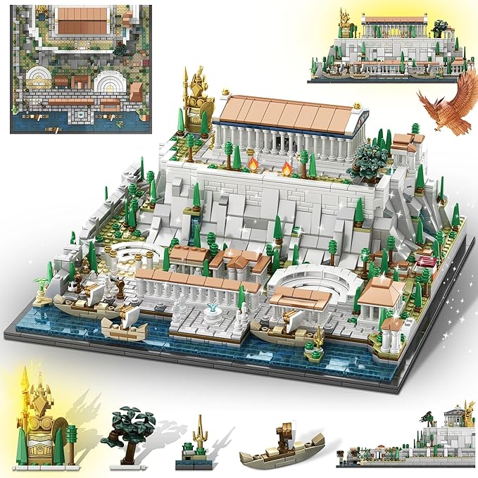 Architecture Acropolis Castle, Famous Landmark Architecture Athenian Acropolis Building Block Sets, Collectible Exhibition Architecture Model for Children and Adults