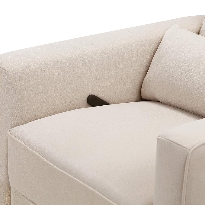 DaVinci Piper 360° Swivel Rocker Recliner Chair - Glider Rocking Chair for Nursery and Living Room- GREENGUARD Gold, FSC & Certi-PUR US Certified - Ultra Comfy Glider Recliner Nursery Chair - Cream