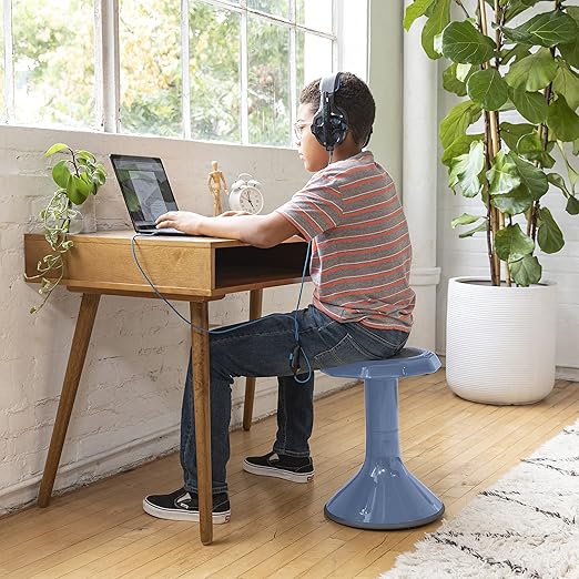 ECR4Kids ACE Active Core Engagement Wobble Stool, 18-Inch Seat Height, Flexible Seating, Powder Blue