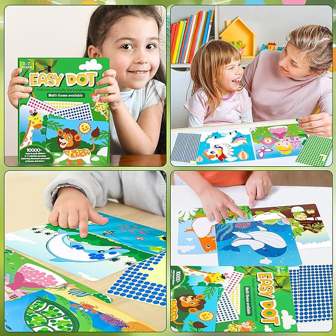 Dot Stickers for Kids, Art and Crafts Ages 4-8, 4-6 Toddlers - Sticker DIY Activity Book Craft Kit Party Favors