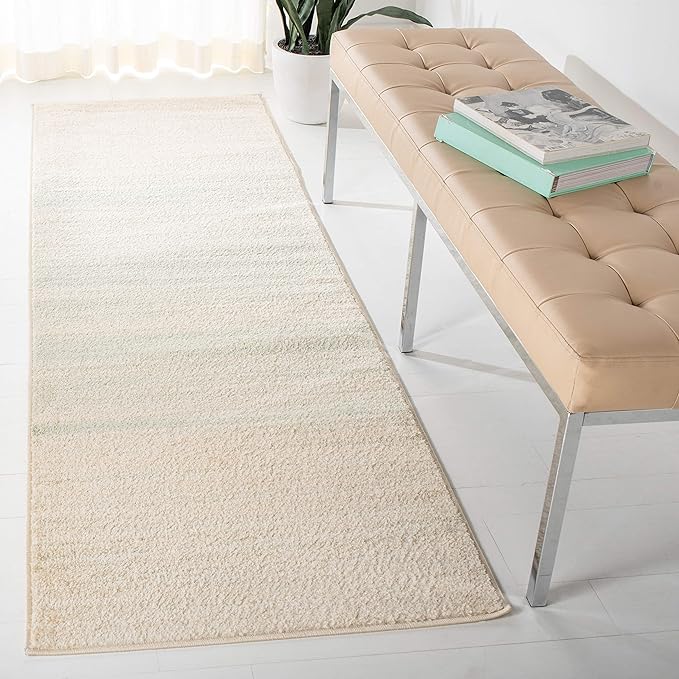 SAFAVIEH Adirondack Collection Runner Rug - 2'6" x 12', Green & Ivory, Modern Ombre Design, Non-Shedding & Easy Care, Ideal for High Traffic Areas in Living Room, Bedroom (ADR142Y)