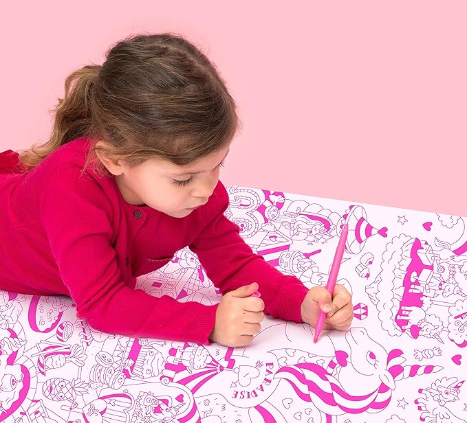 Omy Giant Coloring Poster, Lily The Unicorn, 40 x 28 inches, Creative Fun and Play for Kids, Adults, and The Whole Family.