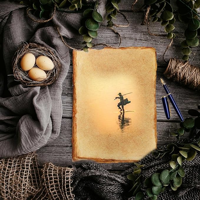 50 Pack Cotton Watercolor Paper with Deckle Edge 200 GSM Rough Textured Watercolor Paper for Writing