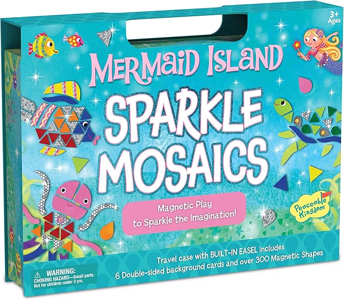 Peaceable Kingdom Mermaid Island Sparkle Mosaics, Magnet Design Mosaic