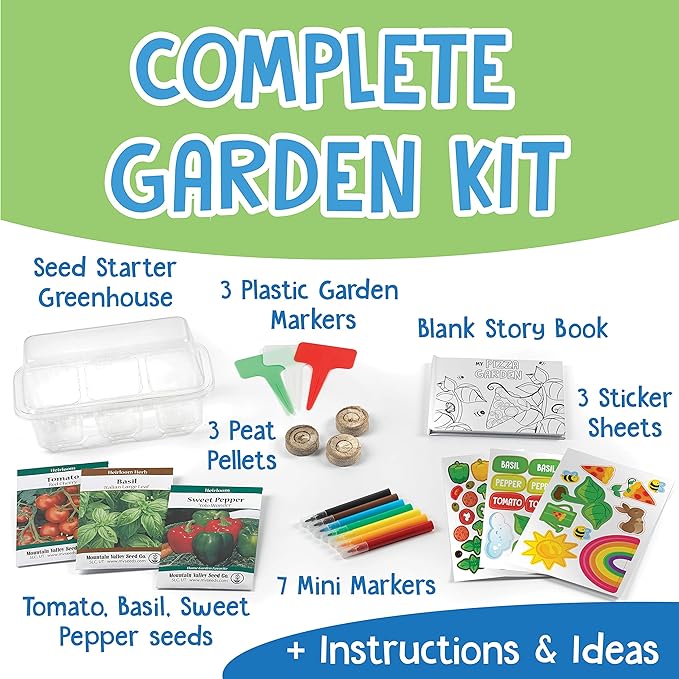 Creativity for Kids Pizza Garden Kit - Grow Your Own Pizza Vegetable and Herbs - Gardening Kit for Kids