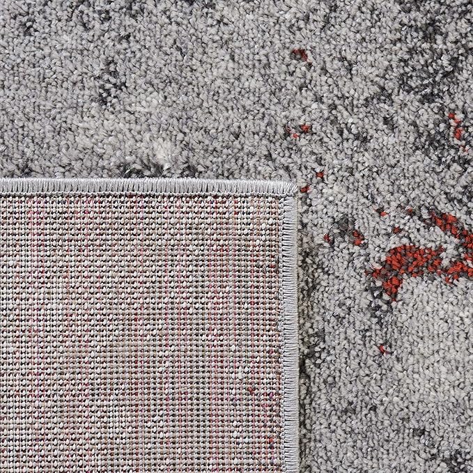 SAFAVIEH Adirondack Collection Area Rug - 6' x 9', Orange & Grey, Modern Abstract Design, Non-Shedding & Easy Care, Ideal for High Traffic Areas in Living Room, Bedroom (ADR134P)