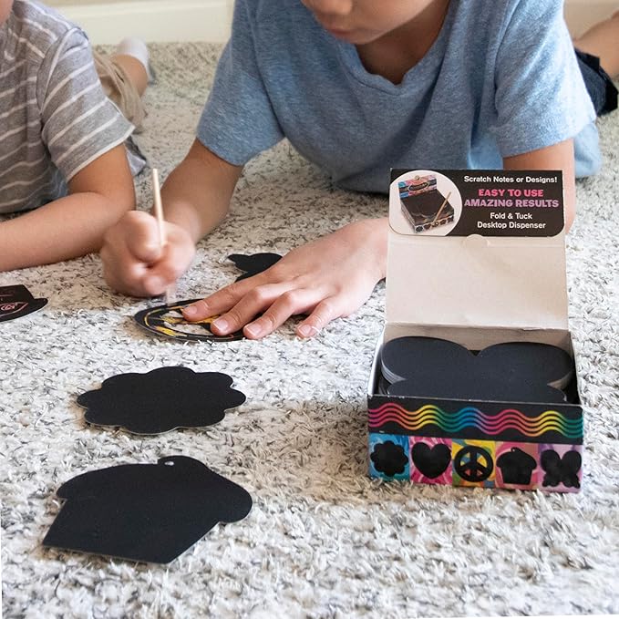 Melissa & Doug Scratch Art Friendship Mini Notes (125) With Wooden Stylus - Color Scratch Art Mini Notes, Party Favors, Stocking Stuffers, Arts And Crafts For Kids
