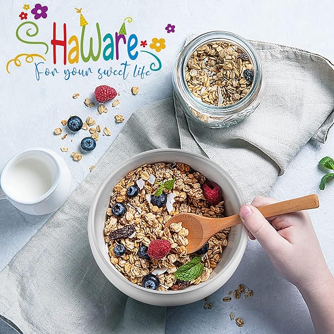 HaWare 6-Piece Kids Bowls, 12oz SUS304 Metal Bowl for Toddler Children, Small Baby Bowls for Feeding/Soup/Snacks, Multipurpose 18/8 Stainless Steel Cereal Bowls, Double Walled, Dishwasher Safe