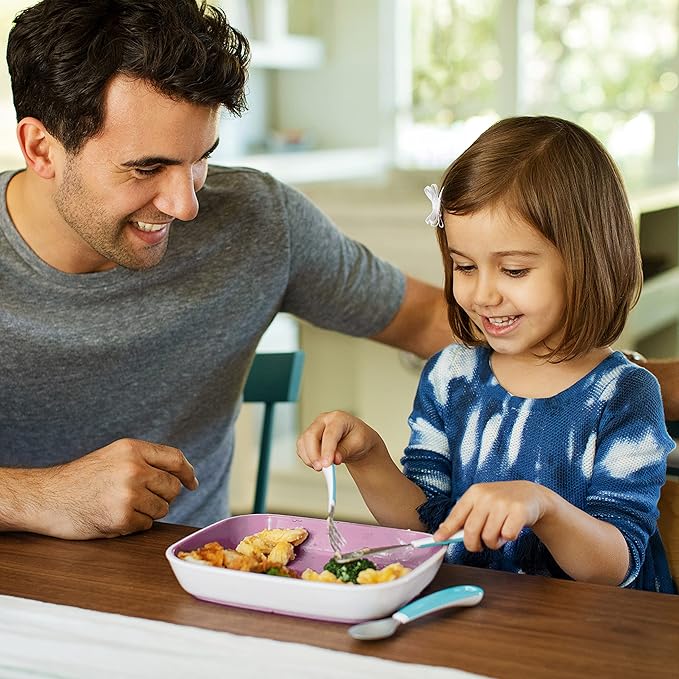 Munchkin® Splash™ Toddler Fork, Knife and Spoon Utensil Set, 6 Pack, Blue/Green