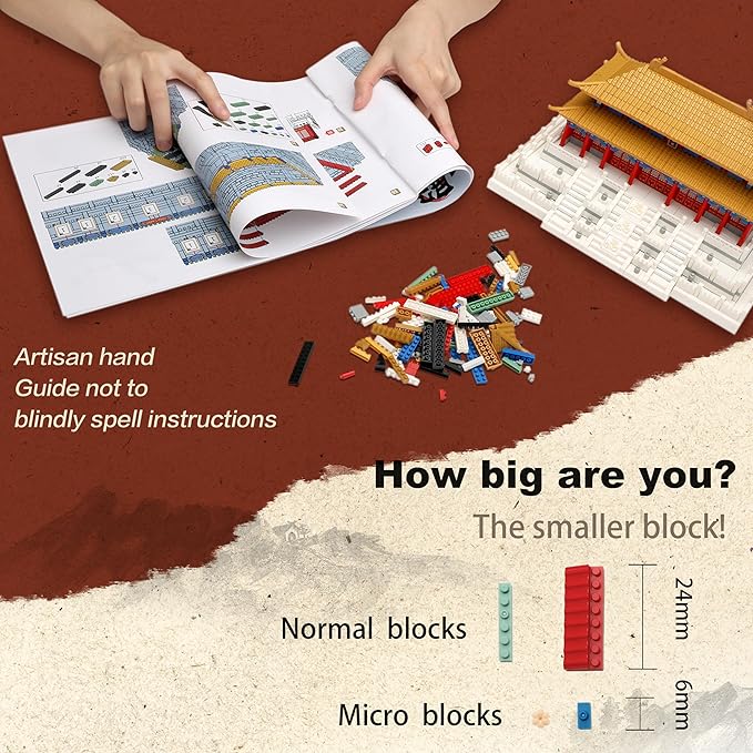 Chinese Architecture Micro Building Blocks Set Hall of Supreme Harmony Collection Model for Display 2166PCS Creative Toy Building Sets for Adults and Kids Age 14+