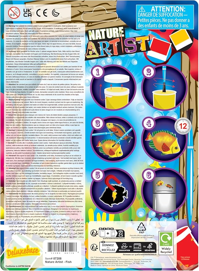 Nature Artist - Fish from Deluxebase. Fridge Magnet Painting Set and Colorful Arts and Crafts for Kids, Great for Animal Party Favors and Creative Toys.