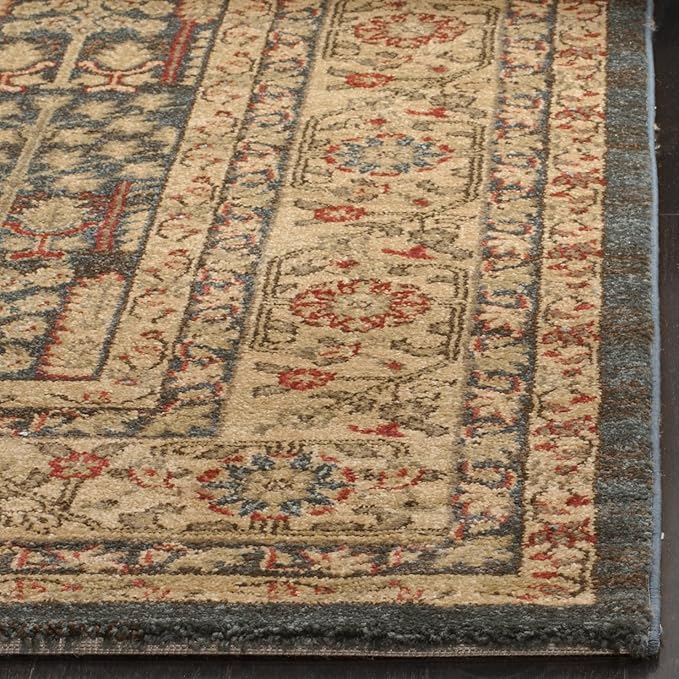 SAFAVIEH Mahal Collection Runner Rug - 2'2" x 6', Navy & Natural, Traditional Oriental Design, Non-Shedding & Easy Care, Ideal for High Traffic Areas in Living Room, Bedroom (MAH697E)