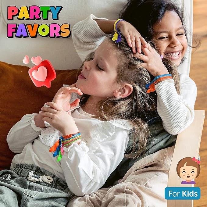 UpBrands 72 Fidget Party Favors for Kids Upgraded Zipper Pop-it Bracelets, ADHD Fidget Toys Poppers, Gifts for Kids Bulk Kit for Birthday Party, Easter Egg & Pinata Fillers