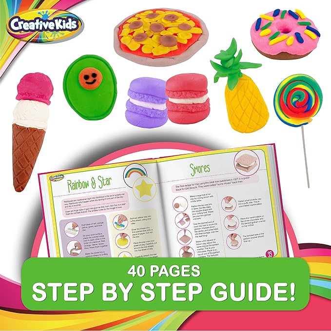 Creative Kids Clay Charms - Sculpt Over 30 Various Clay Charms - Make Charm Bracelets and Keychains with 13 Air Clay Colors - Great Kids Activity Birthday Gift for Boys and Girls Ages 6+