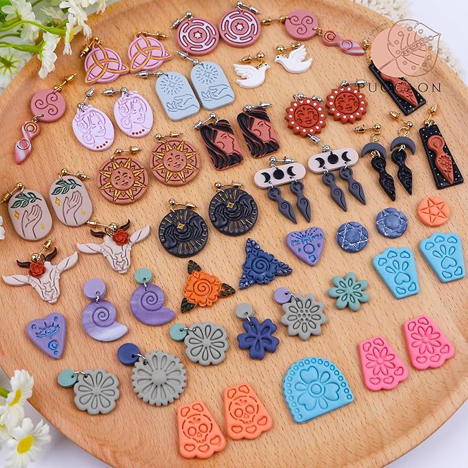Puocaon Uppercase Letter Clay Cutters - 26 Letters Clay Cutters for Polymer Clay Jewelry Making, Basic Letter Polymer Clay Cutters for Jewelry, 3D Print Letter Clay Cutters for Earrings Jewelry