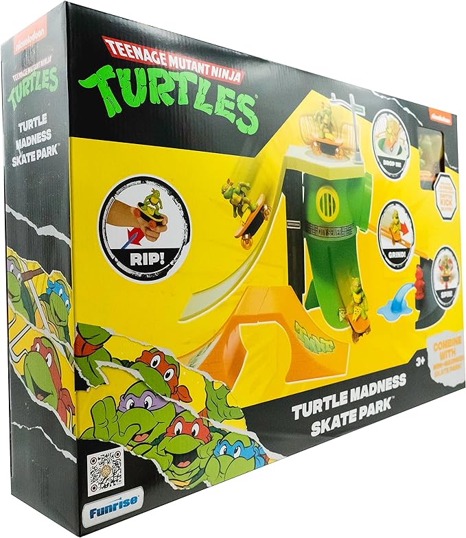 Teenage Mutant Ninja Turtles Toy, Turtle Madness Skate Park Playset, Classic Edition TMNT Playset for Kids, Ages 3+