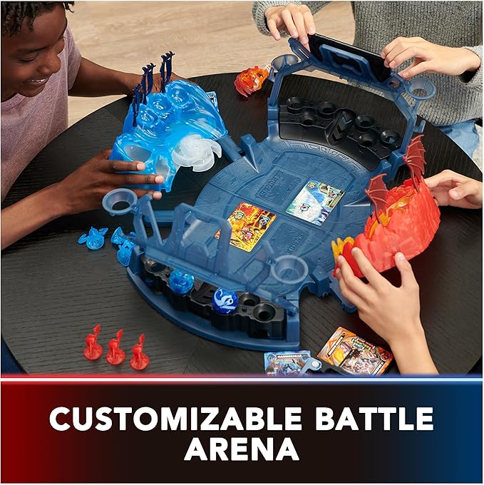 Bakugan Ultimate Battle Arena Playset with Special Attack Dragonoid, Octogan, Hammerhead Customizable, Spinning Action Figures and Playset, Kids Toys for Boys and Girls 6 and up